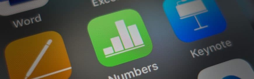 Numbers app on an iPhone