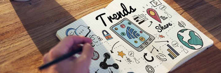 Doodle of computer & technology trends in Notebook