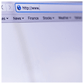 Computer screen showing web browser security