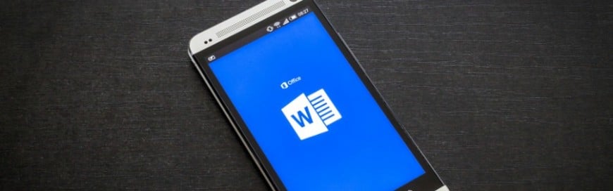 android phone with microsoft office running