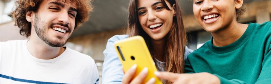 A group of people using apps to communicate